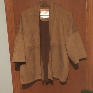 Faux suede kimono from Anthropologie